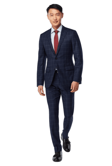 Harrogate Windowpane Navy With Blue Suit